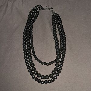 Elegant Black Beaded Necklace